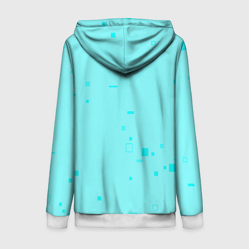 Женская толстовка на молнии Color light blue shapes / 3D-Белый – фото 2