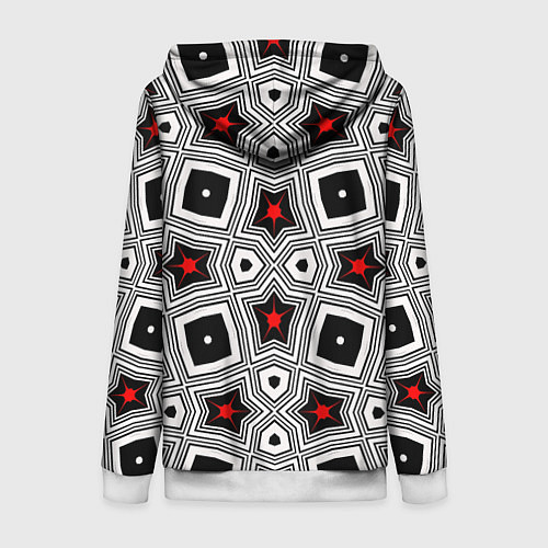 Женская толстовка на молнии Звезды в геометрической абстракции / 3D-Белый – фото 2