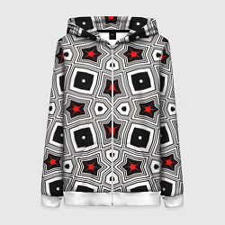 Толстовка на молнии женская Звезды в геометрической абстракции, цвет: 3D-белый