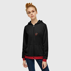 Толстовка на молнии женская Motocross in the mountains, цвет: 3D-красный — фото 2