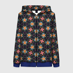 Женская толстовка на молнии Цветочно-геометрический узор