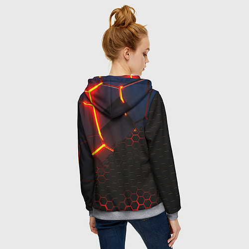 Женская толстовка на молнии Monster energy броня краски / 3D-Меланж – фото 4