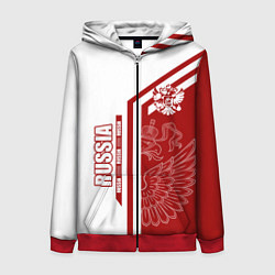 Толстовка на молнии женская Россия, цвет: 3D-красный