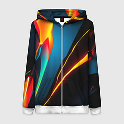 Толстовка на молнии женская Multicoloured neon, цвет: 3D-белый