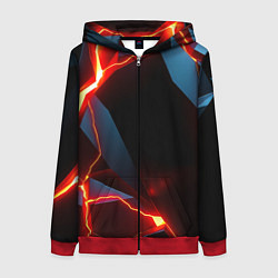 Толстовка на молнии женская Tile breaking, цвет: 3D-красный