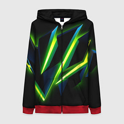 Толстовка на молнии женская Geometric neon, цвет: 3D-красный