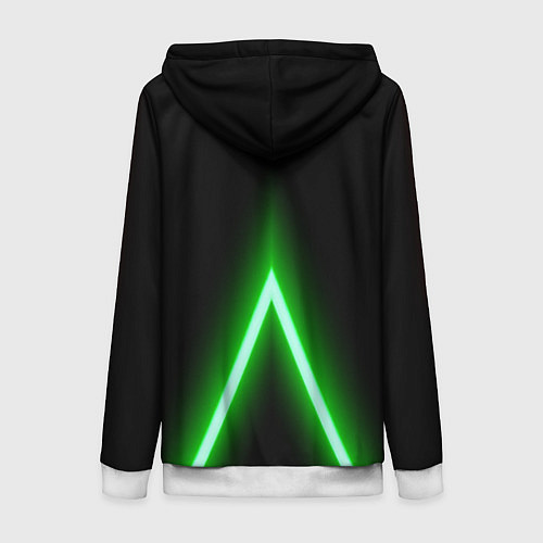 Женская толстовка на молнии Color neon green / 3D-Белый – фото 2