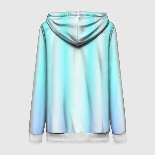 Женская толстовка на молнии Neon white blue lines / 3D-Белый – фото 2