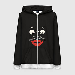 Толстовка на молнии женская Black face, цвет: 3D-белый