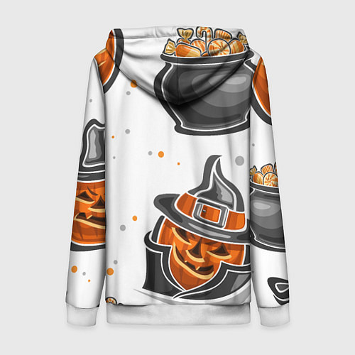 Женская толстовка на молнии Candy halloween / 3D-Белый – фото 2