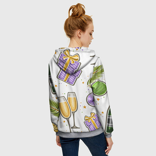 Женская толстовка на молнии Новогодний вайб / 3D-Меланж – фото 4