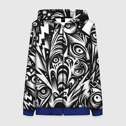 Женская толстовка на молнии Lightnings and faces - ai art fantasy