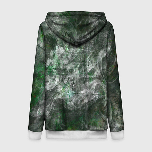 Женская толстовка на молнии Абстракция - acid boom / 3D-Белый – фото 2