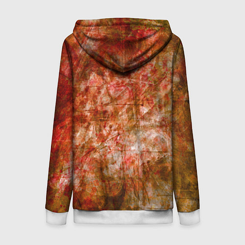 Женская толстовка на молнии Абстракция - bright red / 3D-Белый – фото 2