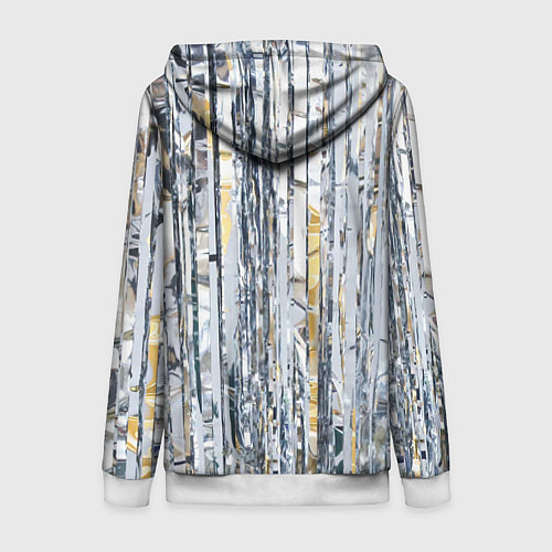 Женская толстовка на молнии Новогодний дождик / 3D-Белый – фото 2