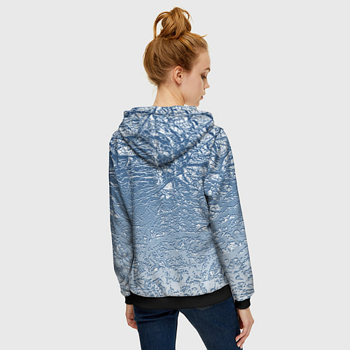 Женская толстовка на молнии Налипший снег / 3D-Черный – фото 4