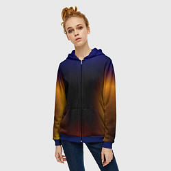 Толстовка на молнии женская Color black red blue, цвет: 3D-синий — фото 2