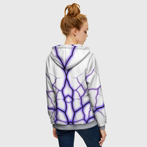 Женская толстовка на молнии Color white purple / 3D-Меланж – фото 4