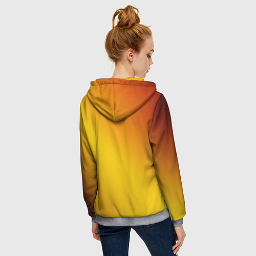 Женская толстовка на молнии Color yellow red gradient / 3D-Меланж – фото 4