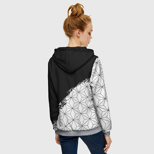 Женская толстовка на молнии Liverpool краски текстура геометрия / 3D-Меланж – фото 4