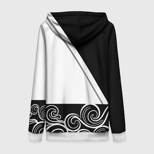 Женская толстовка на молнии Ювентус геометрия полосы текстура / 3D-Белый – фото 2