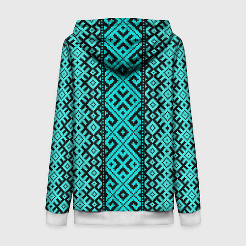 Женская толстовка на молнии Орнамент славянский / 3D-Белый – фото 2