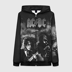Толстовка на молнии женская AC/DC, цвет: 3D-черный