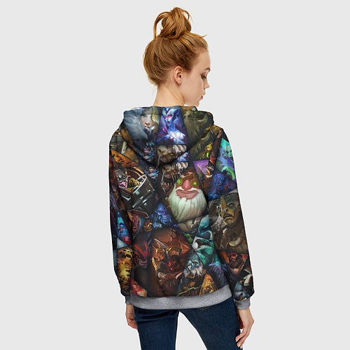 Женская толстовка на молнии Dota 2: All Pick / 3D-Меланж – фото 4