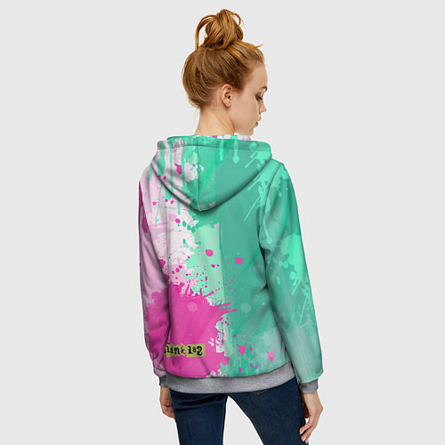 Женская толстовка на молнии Blink-182: Purple Smile / 3D-Меланж – фото 4