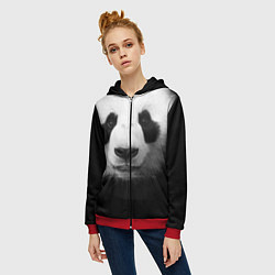 Толстовка на молнии женская Взгляд панды, цвет: 3D-красный — фото 2
