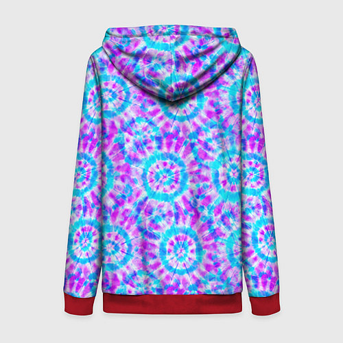 Женская толстовка на молнии Tie dye / 3D-Красный – фото 2