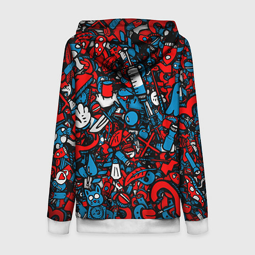 Женская толстовка на молнии Стикербомбинг / 3D-Белый – фото 2