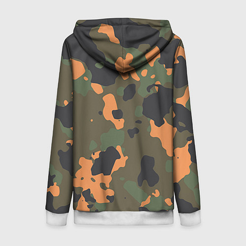 Женская толстовка на молнии Камуфляж: хаки/оранжевый / 3D-Белый – фото 2