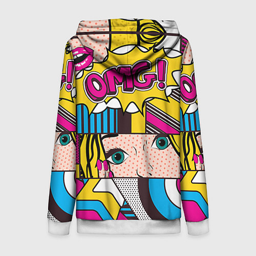 Женская толстовка на молнии POP ART / 3D-Белый – фото 2