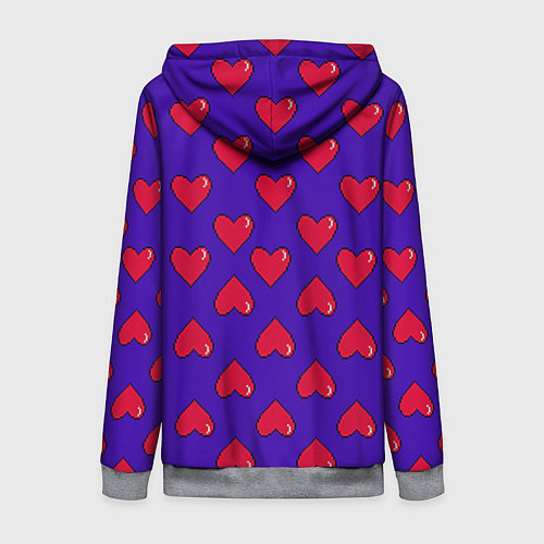 Женская толстовка на молнии Hearts Pattern / 3D-Меланж – фото 2