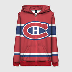 Толстовка на молнии женская Montreal Canadiens, цвет: 3D-красный