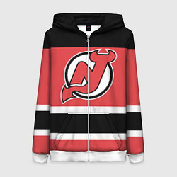 Толстовка на молнии женская New Jersey Devils, цвет: 3D-белый