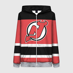 Толстовка на молнии женская New Jersey Devils, цвет: 3D-меланж