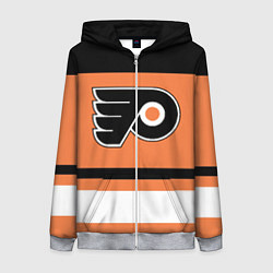 Толстовка на молнии женская Philadelphia Flyers, цвет: 3D-меланж