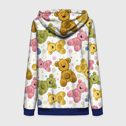 Женская толстовка на молнии Любимые медвежата / 3D-Синий – фото 2