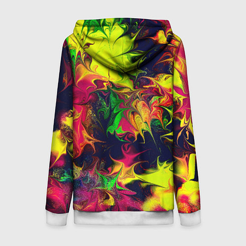 Женская толстовка на молнии Кислотный взрыв / 3D-Белый – фото 2