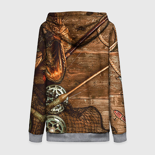 Женская толстовка на молнии Рыбацкий стол / 3D-Меланж – фото 2