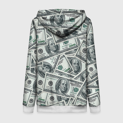 Женская толстовка на молнии Банкноты / 3D-Белый – фото 2