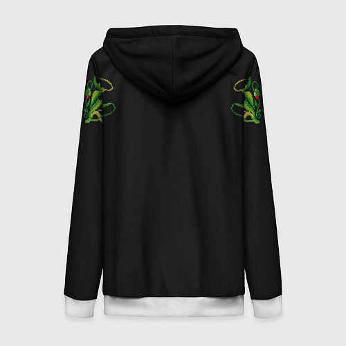 Женская толстовка на молнии Вышивка 23 / 3D-Белый – фото 2