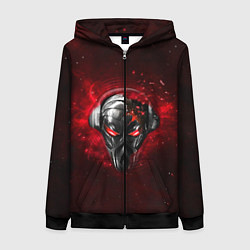 Толстовка на молнии женская Pirate Station: Blood Face, цвет: 3D-черный