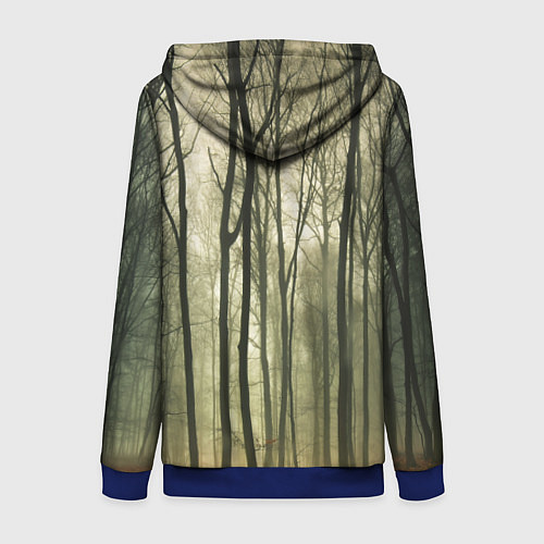 Женская толстовка на молнии Чарующий лес / 3D-Синий – фото 2