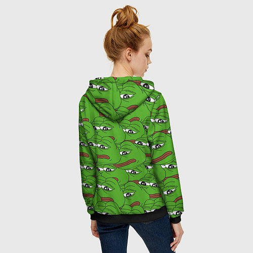 Женская толстовка на молнии Sad frogs / 3D-Черный – фото 4