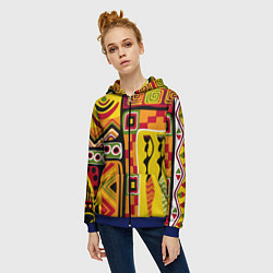 Толстовка на молнии женская Африка, цвет: 3D-синий — фото 2