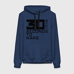 Толстовка-худи хлопковая женская 30 Seconds To Mars, цвет: тёмно-синий