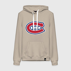 Толстовка-худи хлопковая женская Montreal Canadiens, цвет: миндальный